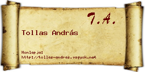 Tollas András névjegykártya
